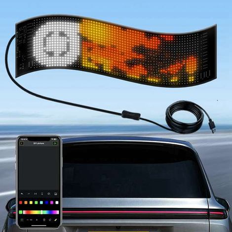 1 Set Specifications: 1696 flexible screen Color: See image Material: Plastic Bluetooth car advertising screen with app