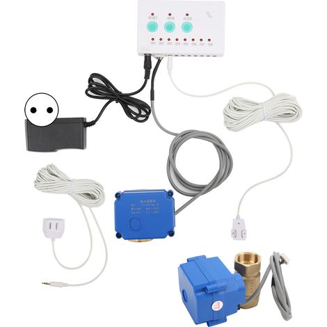 Intelligenter Wasserleckmelder mit akustischem Alarm – Heimschutzset – EU-Stecker 100–240 V