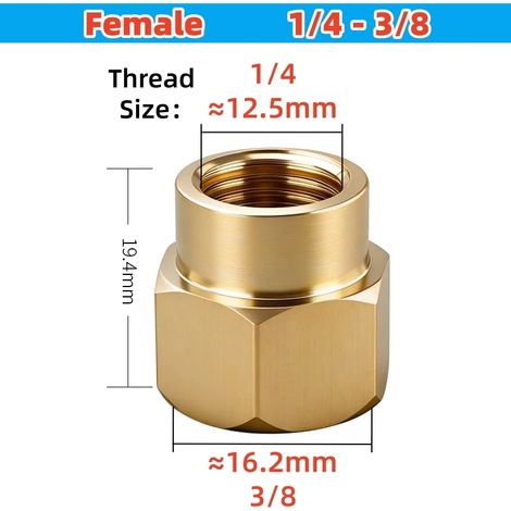 (1I4-3I8 (1PCS)) Raccord de tuyauterie en laiton, tuyau en cuivre, manchon hexagonal, coupleur, connecteur rapide, filetage femelle 1", réducteur pour eau, carburant et gaz (1/5)