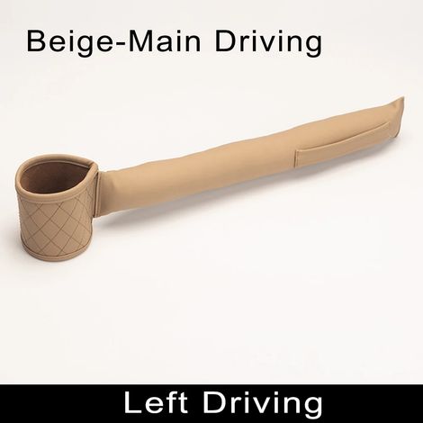 (Beige gauche) Coussin de remplissage d'espace pour siège auto en cuir PU multifonction avec poches intérieures, anti-fuite et espaceur de rangement pour Audi A4 A3 A6 Q5 Q3 (1/5)