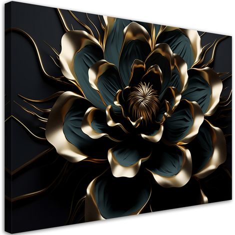 Tableau sur toile Fleur de lotus 3D abstraite AI 60x40 (1/5)