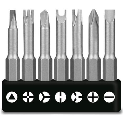 Lot de 7 tournevis spéciaux en forme de U 50 mm - Type Y - Intérieur cruciforme - Tournevis à trois points - Embouts de vissage (1/5)