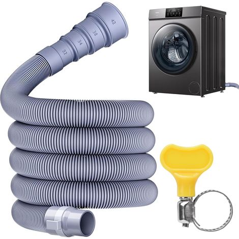 Tuyau d'évacuation pliable pour caravane avec adaptateur réglable, tuyau de vidange pour machine à laver pour camping-car, camping-car, remorque et remorque, design peu encombrant, anti-fuite (1,5 m) (1/5)