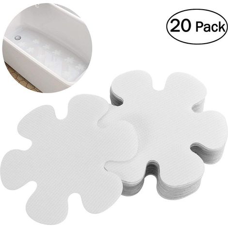 Tapis De Baignoire Anti-Dérapant - Forme Fleur - Matériau PEVA Résistant À La Moisissure - Pour Baignoire Standard - 20 Pièces (1/5)