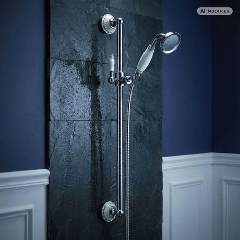 Barre de douche rétro nostalgique en chrome avec ensemble de douche en céramique PaulGurkes (1/5)