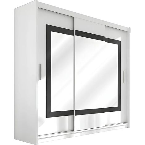 Armadio 3 ante scorrevoli con specchio L250 cm - colore: Bianco - AUTLAN (1/5)