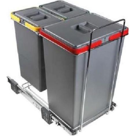 cubo basura ecofil acabado antracita contenedores 1x24l y 2x8l