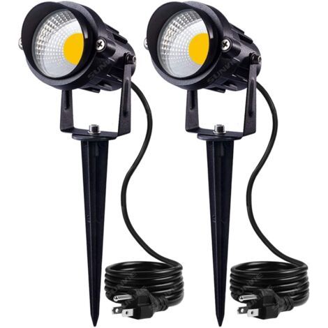 Spot led extérieur 7W, Lampe led jardin encastrable puce COB, Lampe led jardin projecteur extérieur lumiere blanc chaude 2700K polyvalent pour voies, Allées de garage, balcons, terrasses