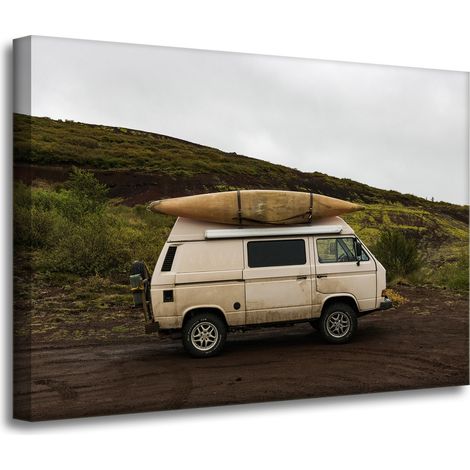Lienzo impreso Vintage Camper Journey 70x50 cm