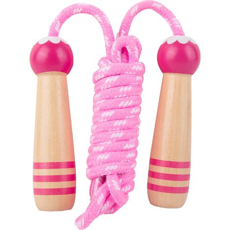 Corde à Sauter Enfant - Coton Doux Réglable avec Poignées en Bois - Pour Exercice Extérieur et Fitness - 1 Pièce (1/5)