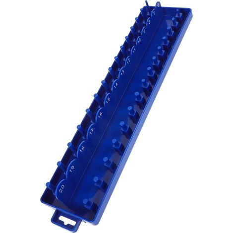 Support de Douilles 3/8 en Pp, Organisateur de Rangement pour Atelier Bleu, pour Boîte à Outils, Organisation, Surface des Douilles Préservée (1/5)