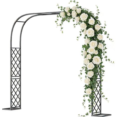 Garden Arch for Roses Climbing Plants, Sturdy Metal Garden Arch, 2.4 x 2.4 m, Trellis Garden Arch, Party Decoration (1/5)