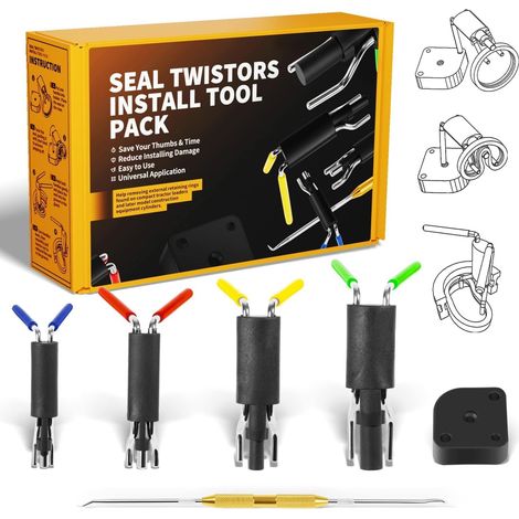 Kit d'outils de montage de joint hydraulique professionnel (6 pièces) pour coupe U et bagues de piston, compatible avec bloc de poignée et crochet multifonction 20-165 mm (1/5)