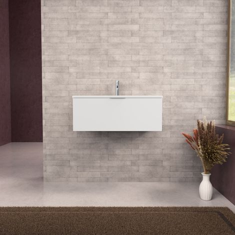 Inda - Mobile bagno L.80 con lavabo opaco / Bianco opaco 1