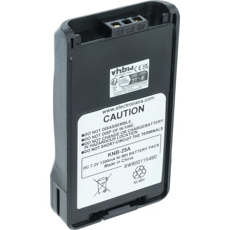 vhbw Akku Ersatz für Kenwood KNB-40C, KNB-40LC, KNB-40, KNB-55L, KNB-55, KNB-40LCV für Funkgerät, Walkie Talkie (1300 mAh, 7,2 V, NiMH)