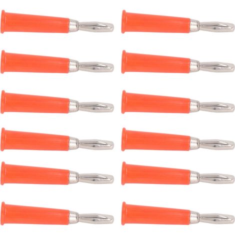 Lot de 100 fiches bananes en laiton, alliage de zinc et ABS soudé, pour batteries de camions, 4 mm, rouge. (1/5)