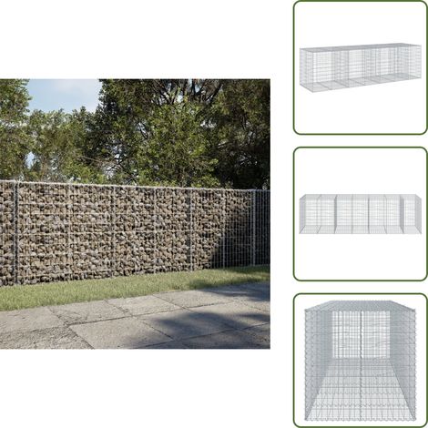 vidaXL Gabione mit Deckel 350x100x100 cm Verzinktes Eisen (1/5)