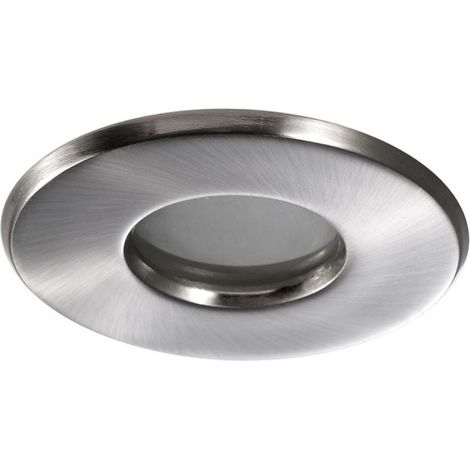 Empotrable redondo fijo “Rain” GU5.3 IP65 Ø8,3cm fabricado en aluminio y cristal pyrex color níquel (1/2)