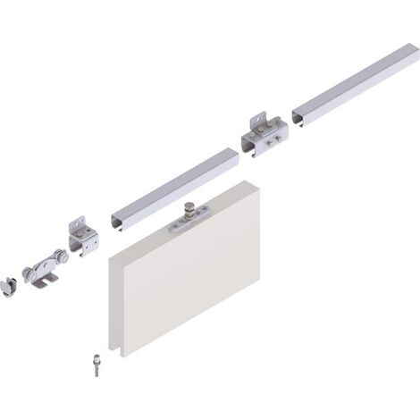 Schiebetorgarnitur Pro 100 Wand blau verz.L.2000mm Flügelgewicht max.100kg (1/2)