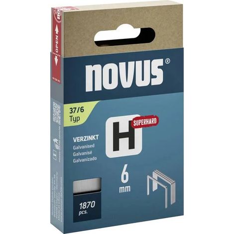 Grapas Novus tipo 37 alambre fino super duro 6 mm x 10,6 mm
