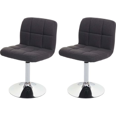 [NUNCA USADO] Lote de 2 sillas de comedor Kavala, silla de cocina silla, tela/textil cromo giratoria certificado MVG, gris oscuro (1/5)