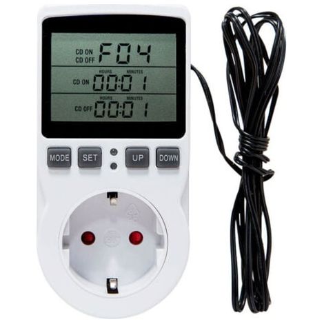 Prise Thermostat, Regulateur Température Numérique, Prise Programmable Digitale avec Sonde, Minuterie Numérique Programmable, Prise Thermostat Chauffage pour Serre, Aquarium (1/5)