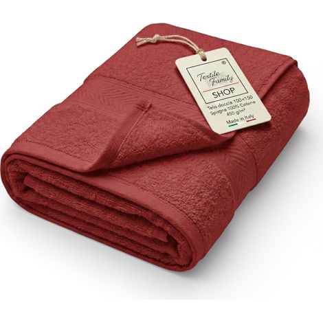Telo Doccia Bordaeux 100x150 in Spugna 100% Cotone 450 g/m² Made in Italy