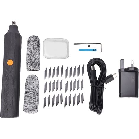 Découpeuse ultrasonique 40 kHz avec 30 lames de rechange. Kit de découpe portable pour plastique, bois, résine et impression 3D. Prise britannique. (1/5)