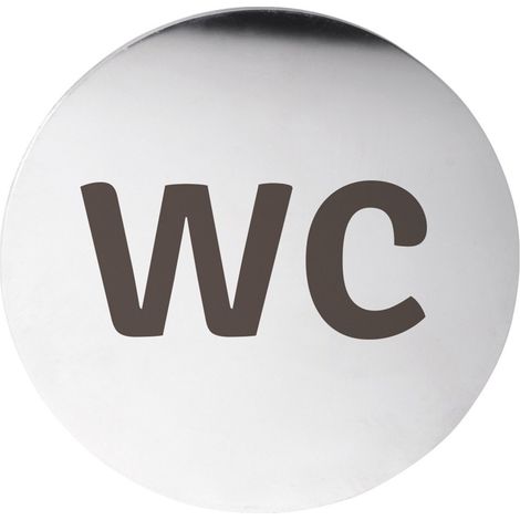 Plaque de porte WC dia. 75 mm, acier inoxydable mat