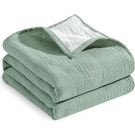 Couvertures d'emmaillotage en mousseline, couvertures d'emmaillotage pour bébé, couverture pour bébé, 95 x 95 cm (vert) (1/4)