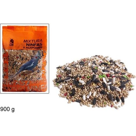 Trade Shop - Set 2 Pz. Busta Da 900 Gr. Ciascuno Mangime Cibo Misto Cereali Semi Per Uccelli Ninfa Agapornis Volatili -