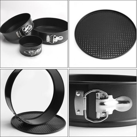 3-teiliges Springform-Käsekuchenform-Set, antihaftbeschichtet, auslaufsicher (1/3)