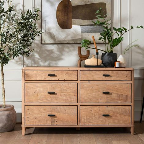 Commode en bois recyclé FSC 6 tiroirs HANOI (1/5)