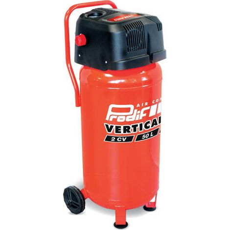 Prodif – Compresseur vertical 50L 845V – 2 CV – Débit d’air élevé – Sans entretien – Pour chantiers humides et espaces confinés (1/2)