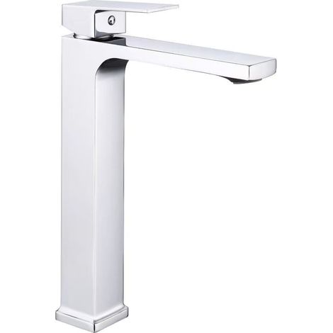 Copper alloy basin faucet, bathroom cabinet faucet, school project wholesale, cross-border washbasin sink, hot and cold water faucet -- square electroplated high-end model