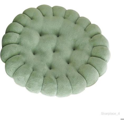 Coussin de chaise - Coussin en forme de biscuit - Rond - Vert - Mignon (1/3)