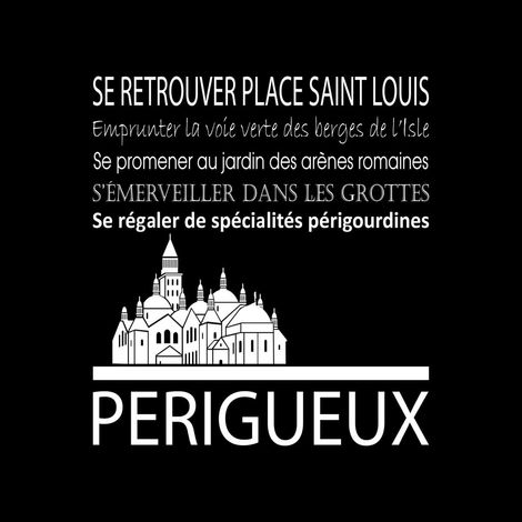 Tableau sur toile Périgueux noir 30x30 cm - Impression sur Toile Murale Décorative - Image imprimée en HD sur Toile - Toile sur Châssis en Bois FSC - Fabriqué en France (1/4)