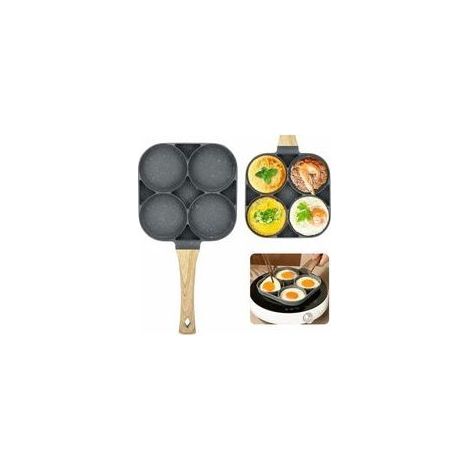 Poêle à 4 Emplacements, Poêle à Crêpes, Petite Poele Oeuf Poêle à Pancakes Antiadhésive en Aluminium pour Petit-déjeuner Oeuf Au Plat Hamburger pour Cuisinière à Gaz et Cuisinière à Induction (1/5)
