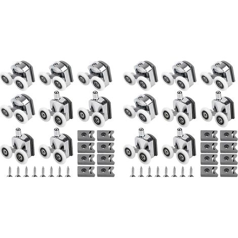 Duschtürrollen für gebogene Duschtüren, Set mit 16 Ersatzrollen für Glasduschtüren, für gebogene Badezimmer (1/5)