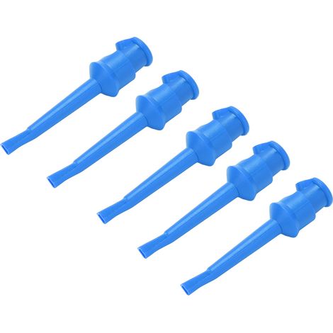 Lot de 10 pinces de test pour multimètre J.30007, pour soudure et tests électroniques de tension et de circuits (bleu). (1/5)