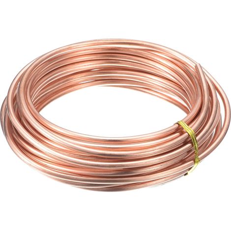 Fil De Cuivre Souple (8 Gauge, 19.5 FT), Fil De Cuivre Nu 99.9% naturel 3mm Fil Solide Pour DIY Décoration Jardinage (6Meter) (1/5)