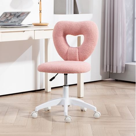 Silla giratoria corazón ajustable para tocador rosa OKMYHOME (1/4)