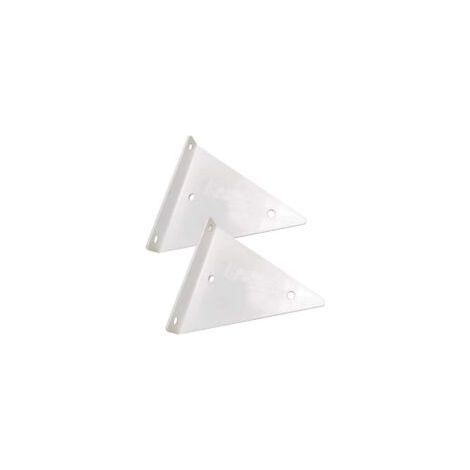 Staffa triangolare in metallo a scomparsa per mensole, staffa per mensole a muro nascoste, decorazione fai da te per camera da letto, soggiorno, bagno, 2 pezzi (8x10 cm/3,1x3,9 pollici, bianco) - Crez