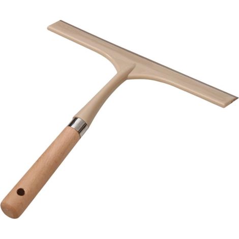 Raclette à Vitre pour Voiture et Surface Carrelée Manche Antidérapant en Acier Inoxydable et Bois de Hêtre, Outil de Nettoyage pour Salle de Bain Confortable (1/5)