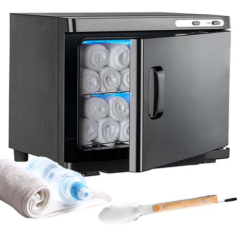 Chauffe-serviettes 25 L, Armoire de Stérilisation pour Serviettes Chaudes avec Lampe UV, Sèche-serviettes (167°F), Fonction de Chauffage à 360°, Stérilisateur UV pour Beauté, Salon, Spa (1/5)