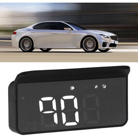 Affichage tête haute numérique pour voiture avec projection sur le pare-brise, compteur de vitesse avec alerte de survitesse et rappel de fatigue du conducteur (M1) blanc (1/5)