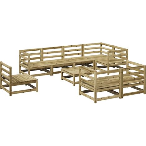 Maison Exclusive - 9-tlg. Garten-Sofagarnitur Kiefernholz Imprägn