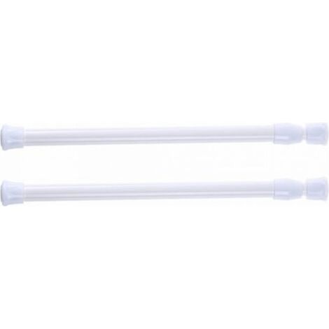 Pack of 2 Telescopic Shower Curtain Rods, Drill-Free, for Shower, Bathtub, Closet, White, Width 30-50 cm (1/5)