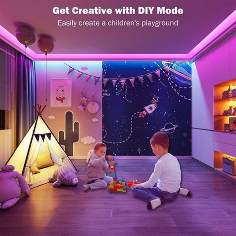 Bande lumineuse LED de 30 m (2 rouleaux de 15 m), contrôle intelligent par application avec Bluetooth, avec télécommande (1/3)