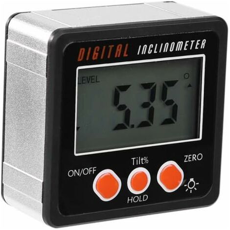 Rapporteur électronique Avec Base Magnétique Angle de Niveau Numérique de 0 à 360° Outil de Mesure Pour Automobile Menuiserie Bâtiment Perceuse etc NE07 Blanc